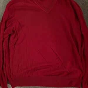 Ralph Lauren Men's V-Neck Sweater in Rich Red